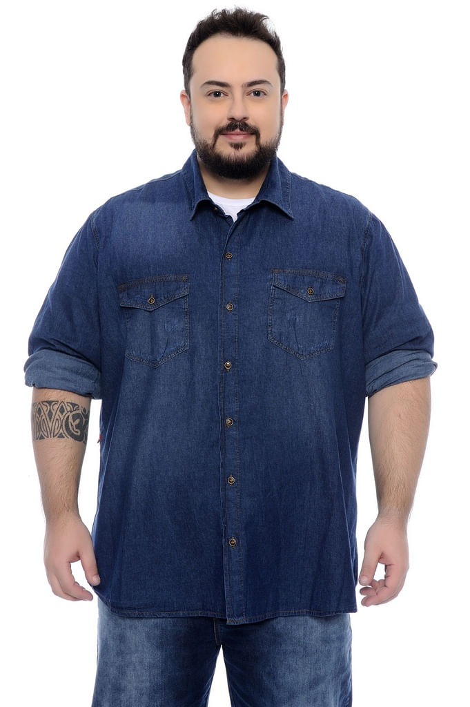 camisas jeans plus size