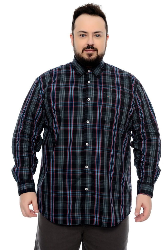 blusa xadrez plus size