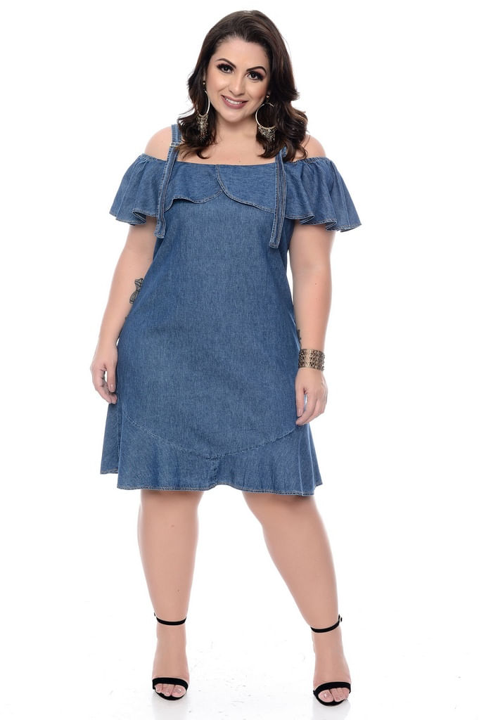 vestido ciganinha jeans