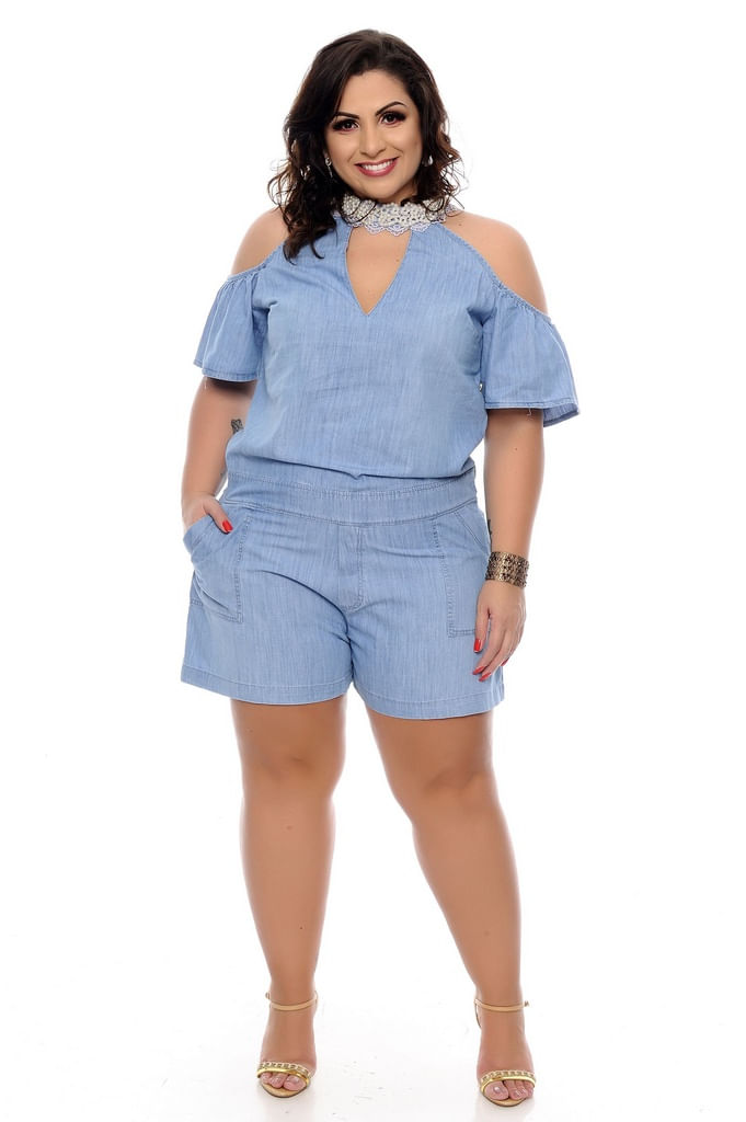 macaquinho jeans plus size comprar