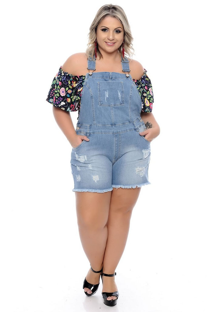 macaquinho jeans plus size comprar