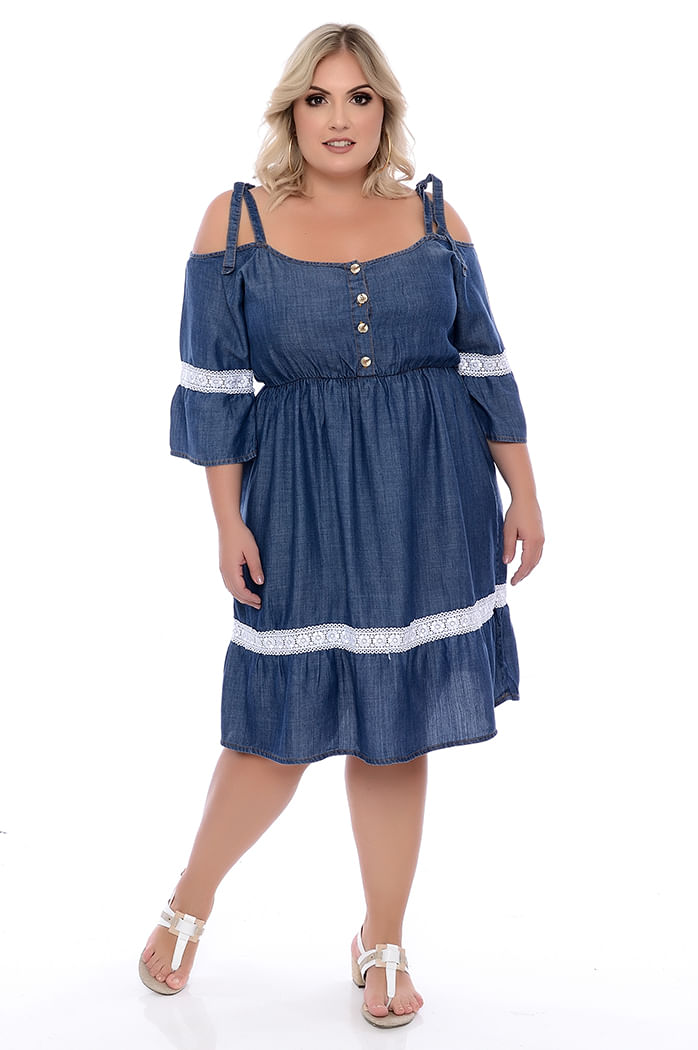 vestido jeans ciganinha