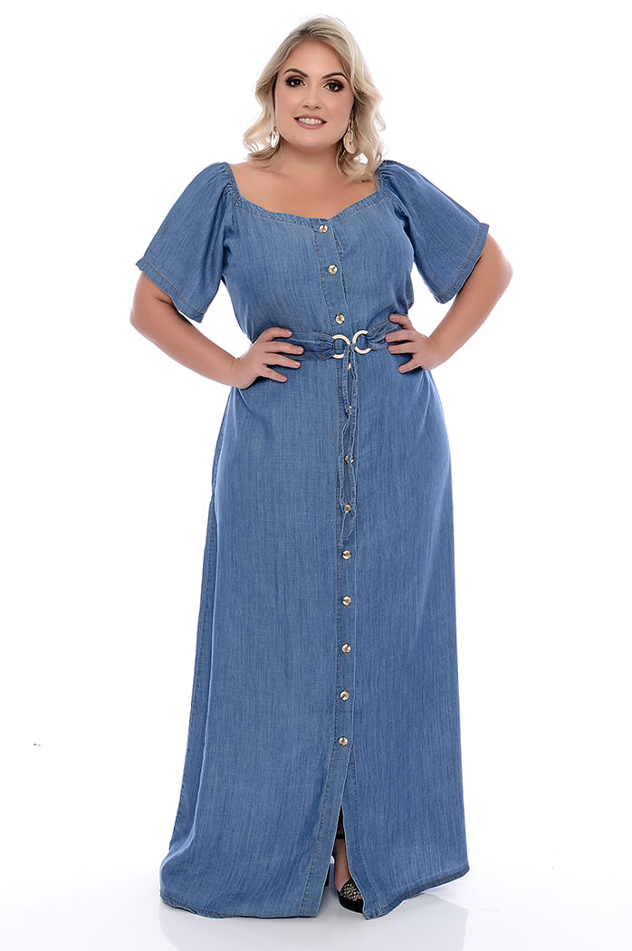 vestidos jeans plus size