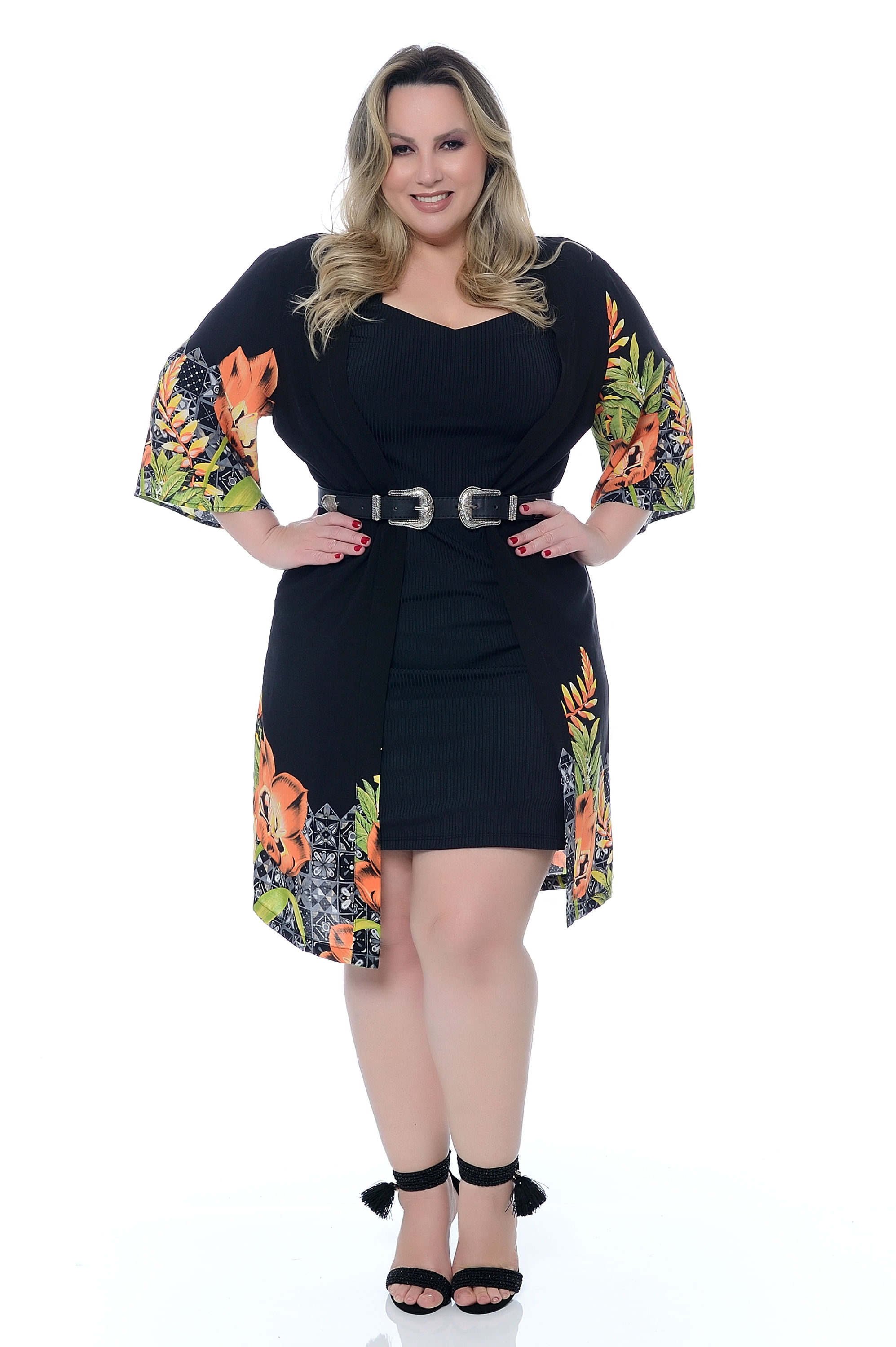 vestido kimono plus size