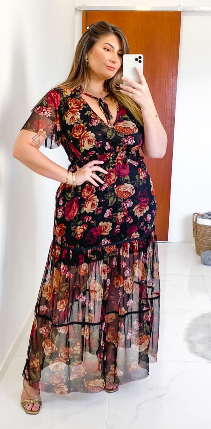 vestido longo plus size casual