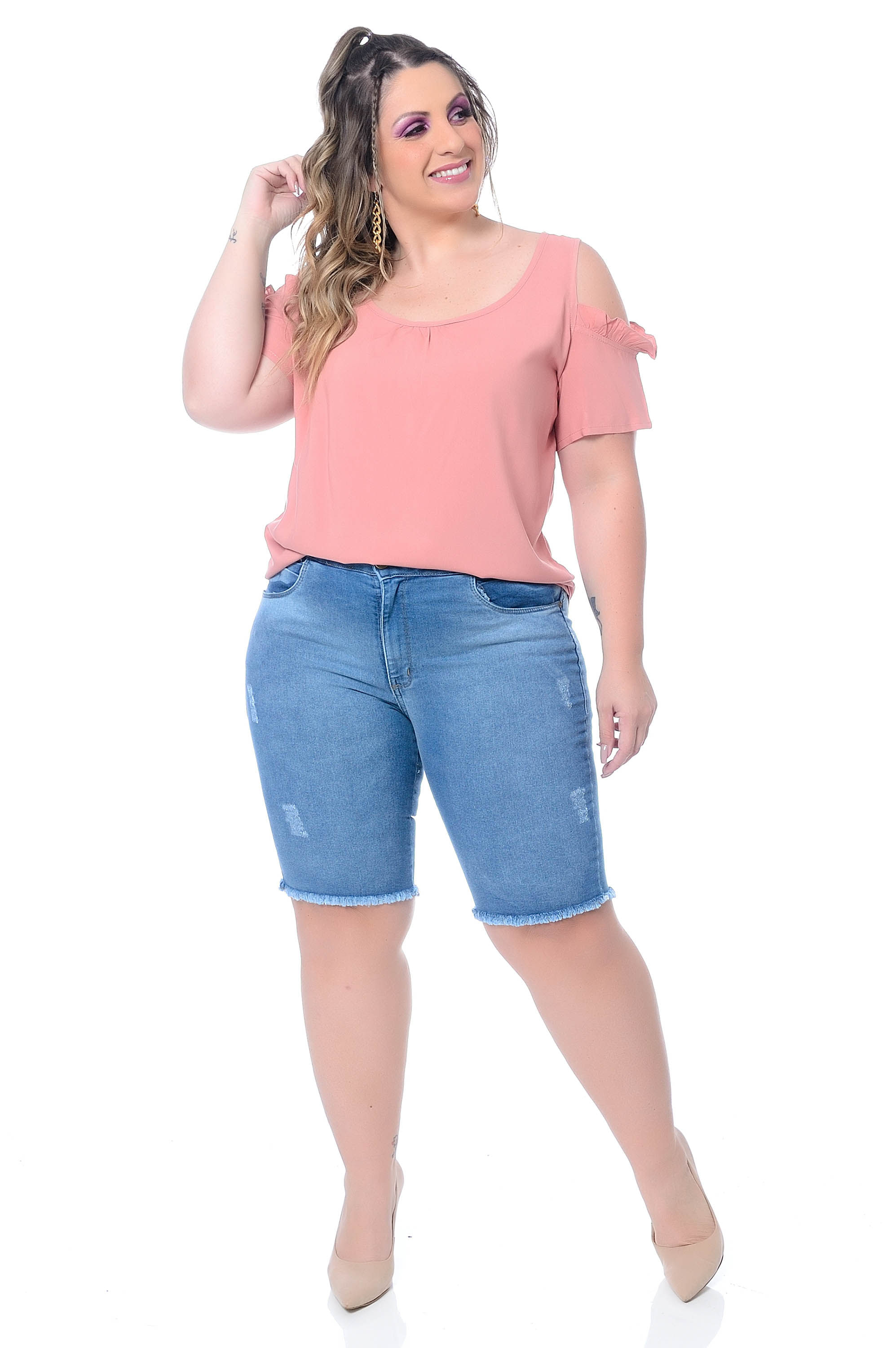bermuda jeans plus size