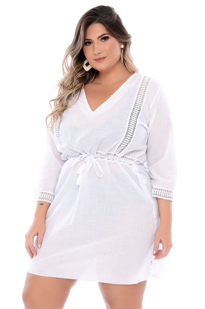 Saida De Praia Plus Size Marinhas - daluzplussize