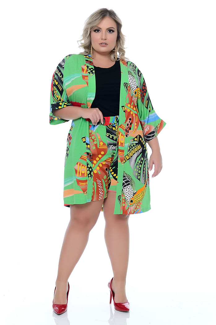 blusa kimono plus size