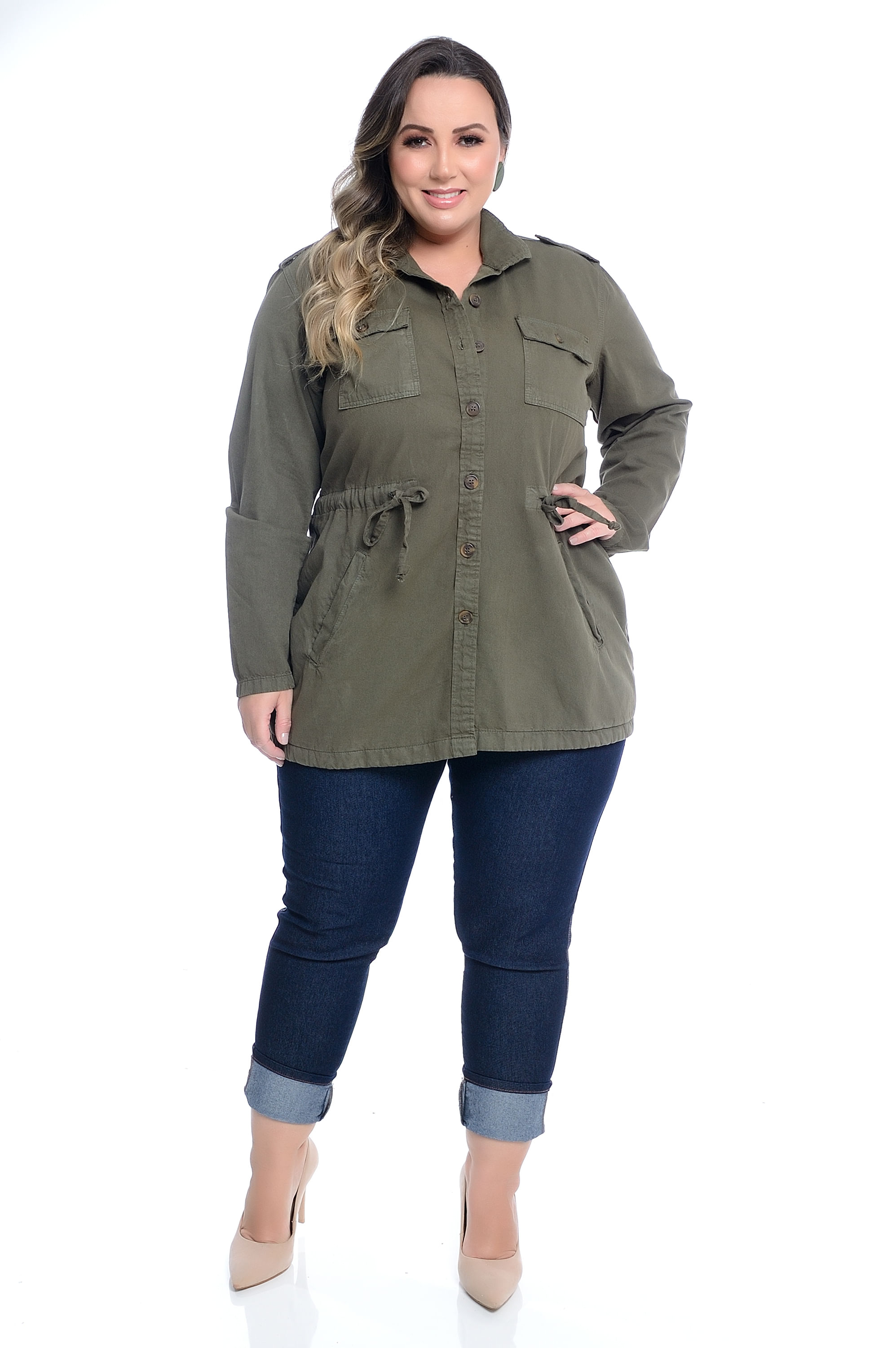 parka plus size preta