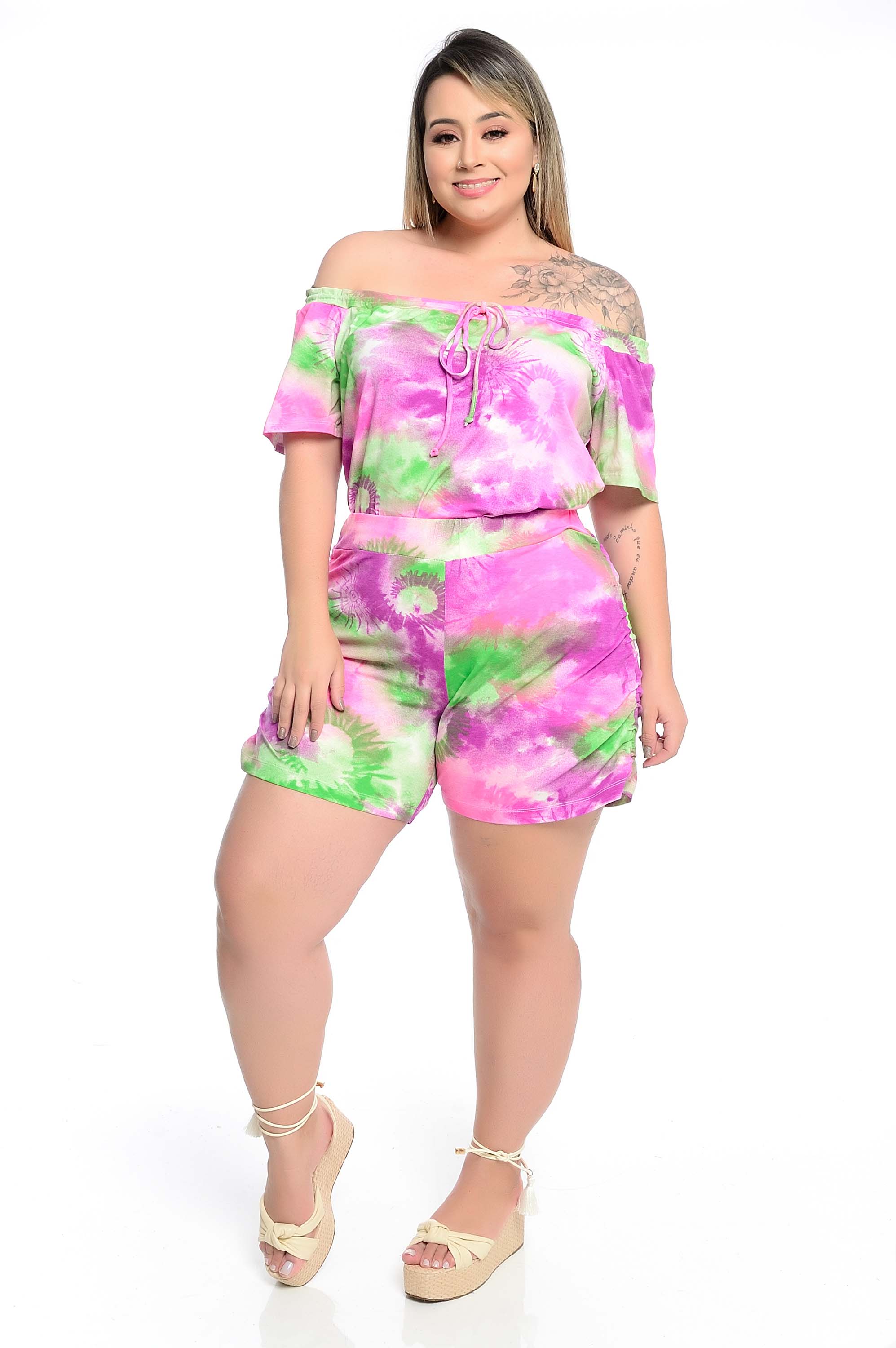 short tie dye plus size