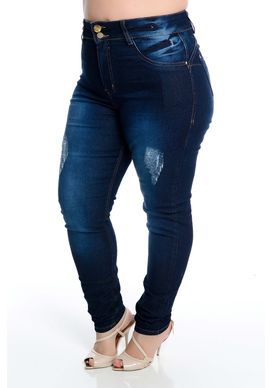 CALÇA JEANS SKINNY COM CINTA MODELADORA PLUS SIZE