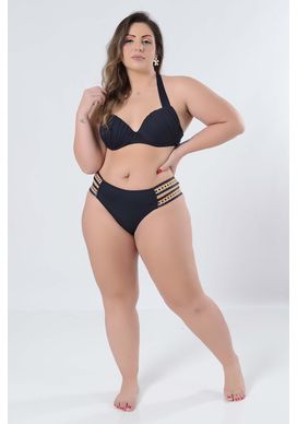 Biquíni Plus Size Com Bojo Sem Aro Preto - daluzplussize