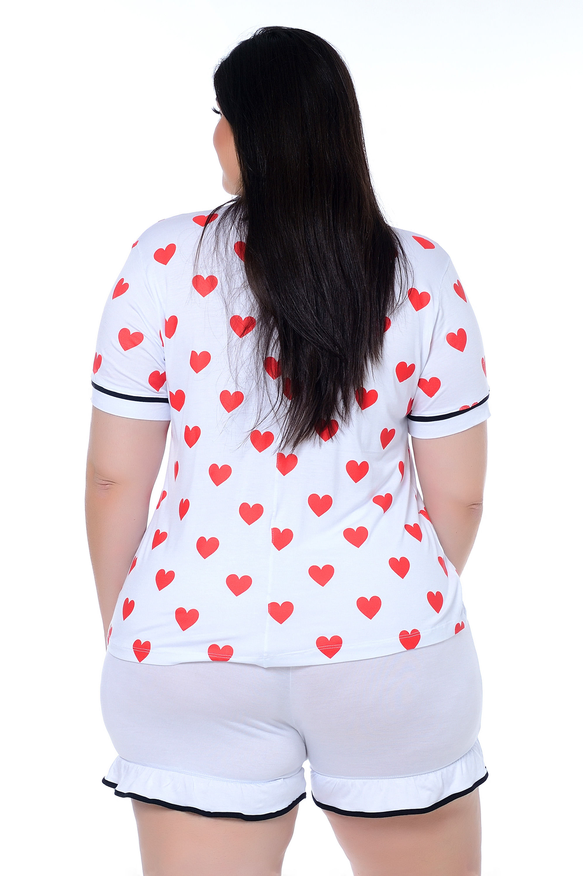 short pijama branco