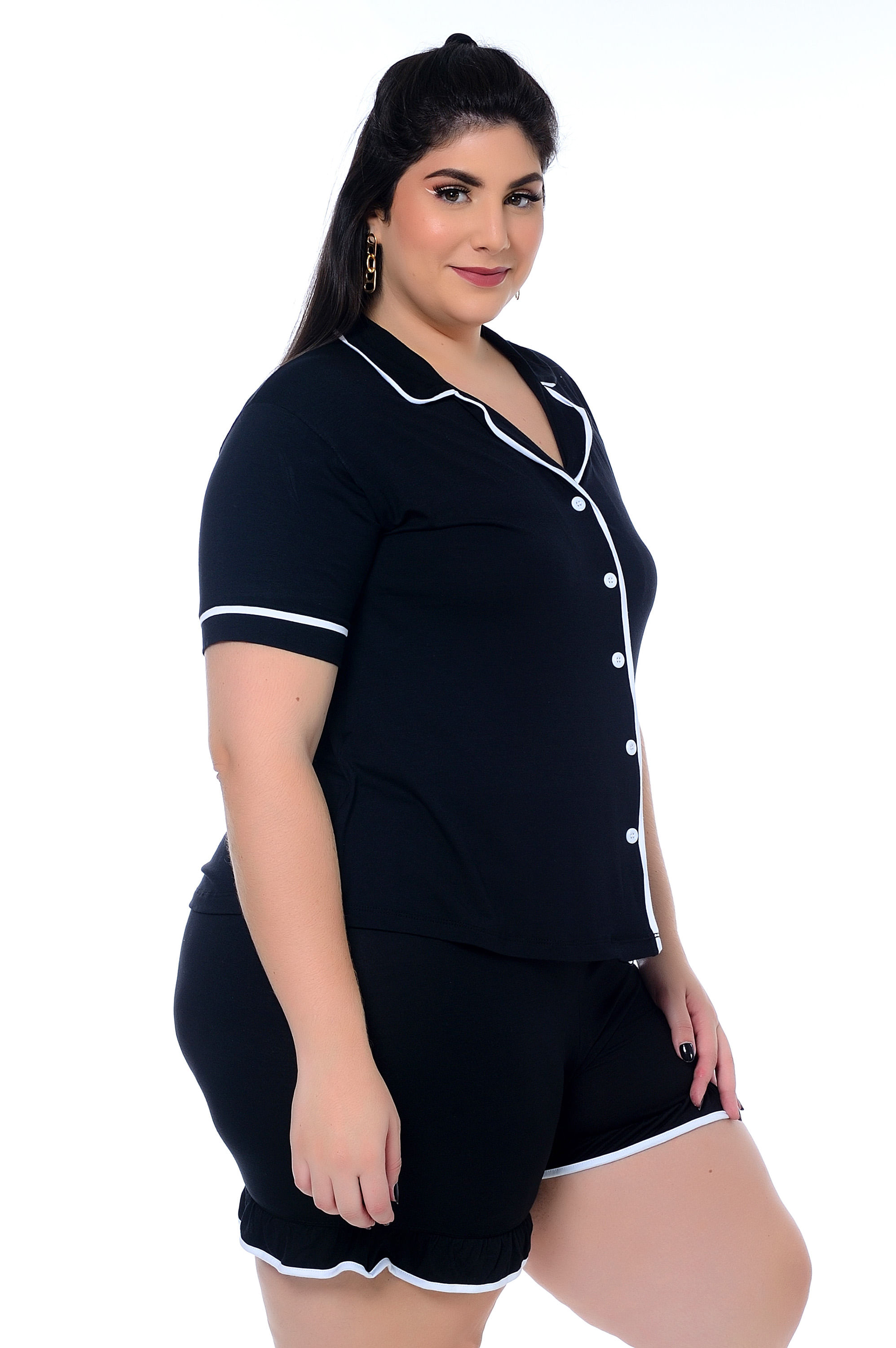 Pijama Short Doll Plus Size Estampa Floral Amarelo | Lojas Torra -  torratorra