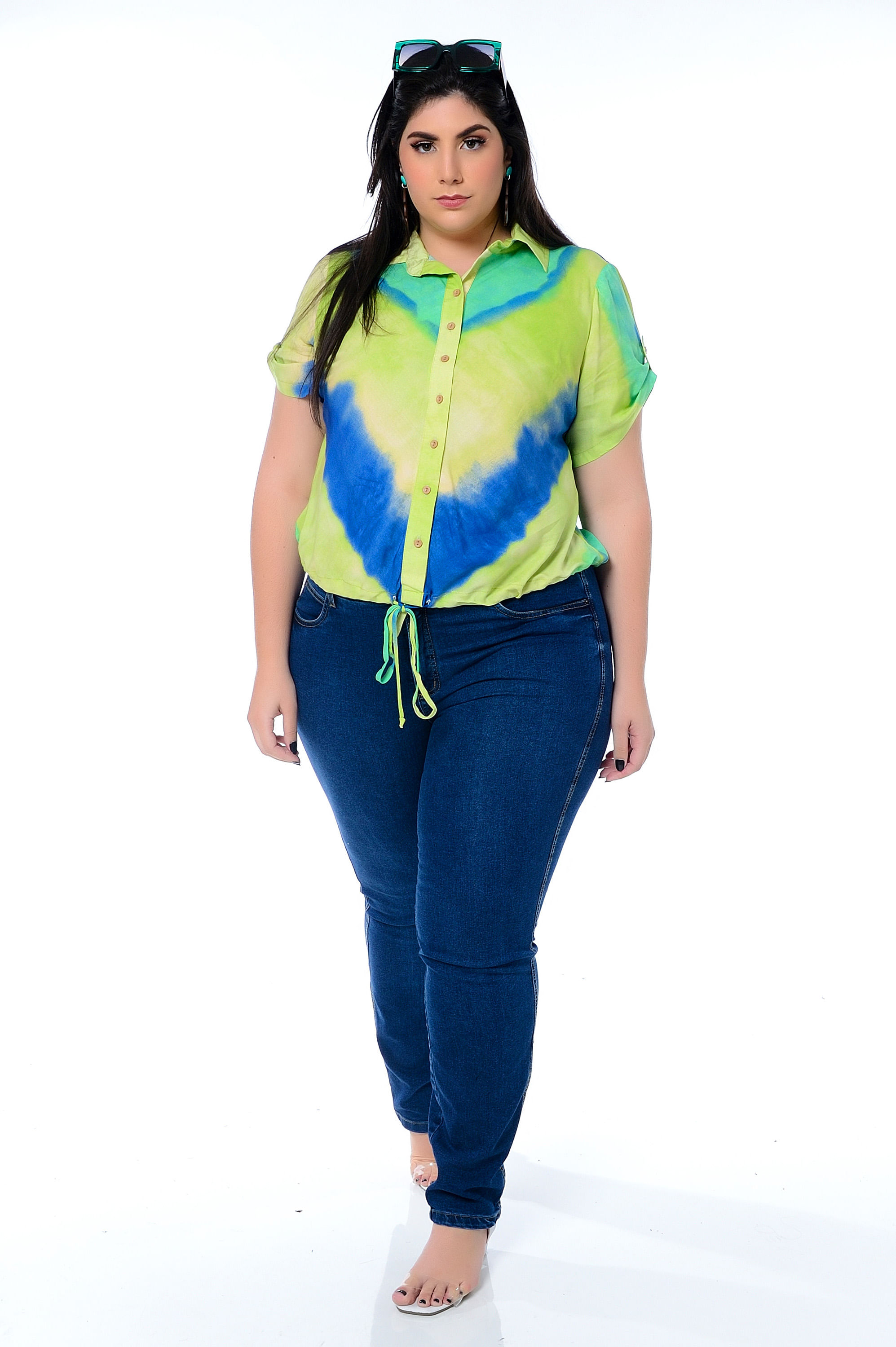 camisa manga curta plus size