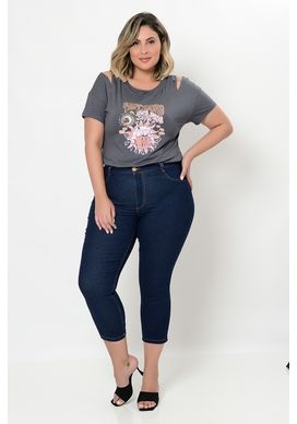 Calça Roxa Mom Jeans em Algodão Plus Size - daluzplussize