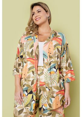 Kimono-Tropical-Verde-Manga-3-4-Plus-Size-3