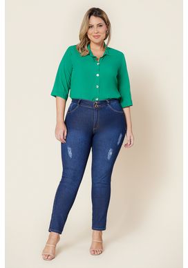 Camisa-Verde-Manga-3-4-em-Viscose-Plus-Size-5