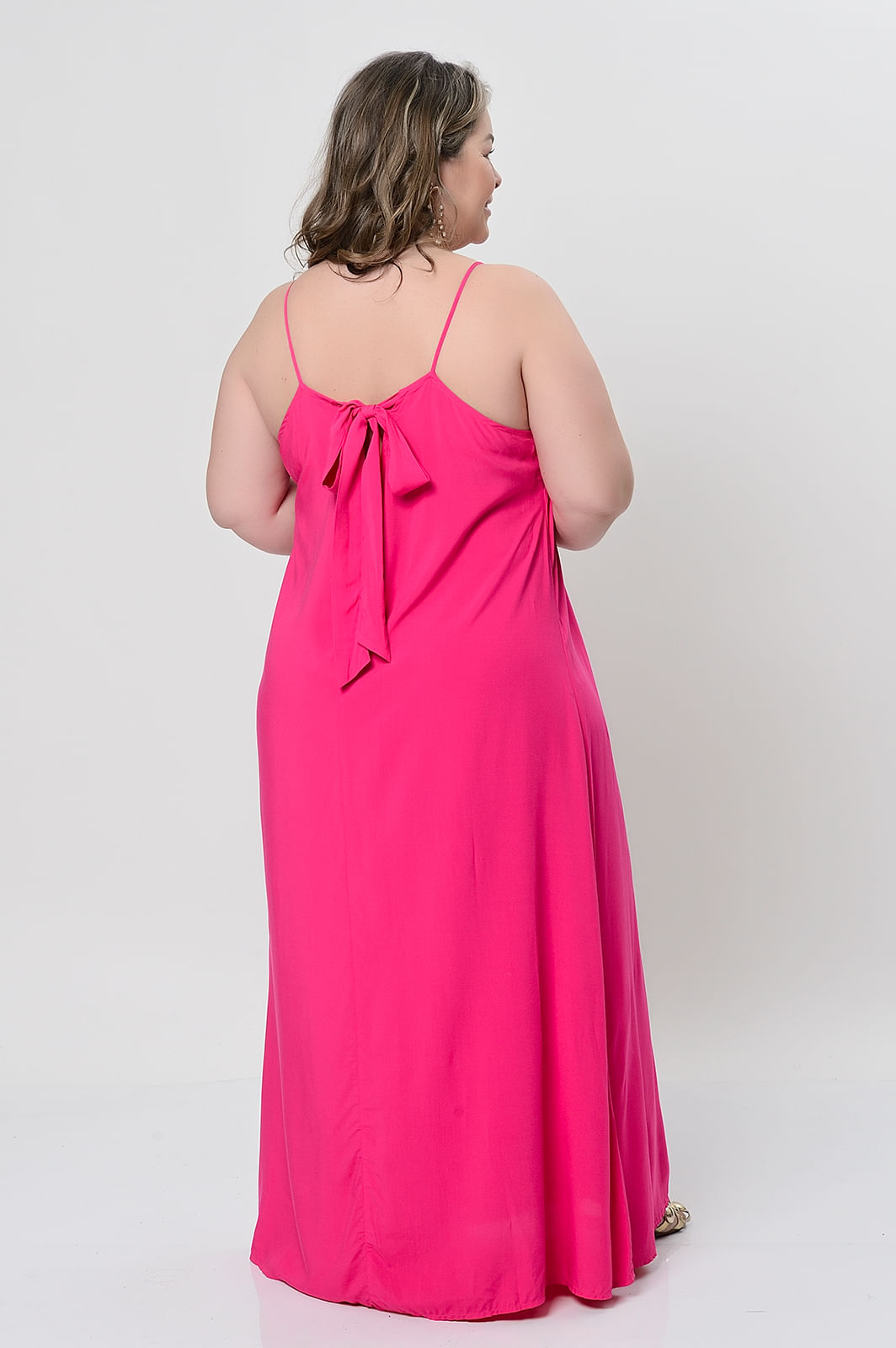 Vestido Plus Size Longo Pink