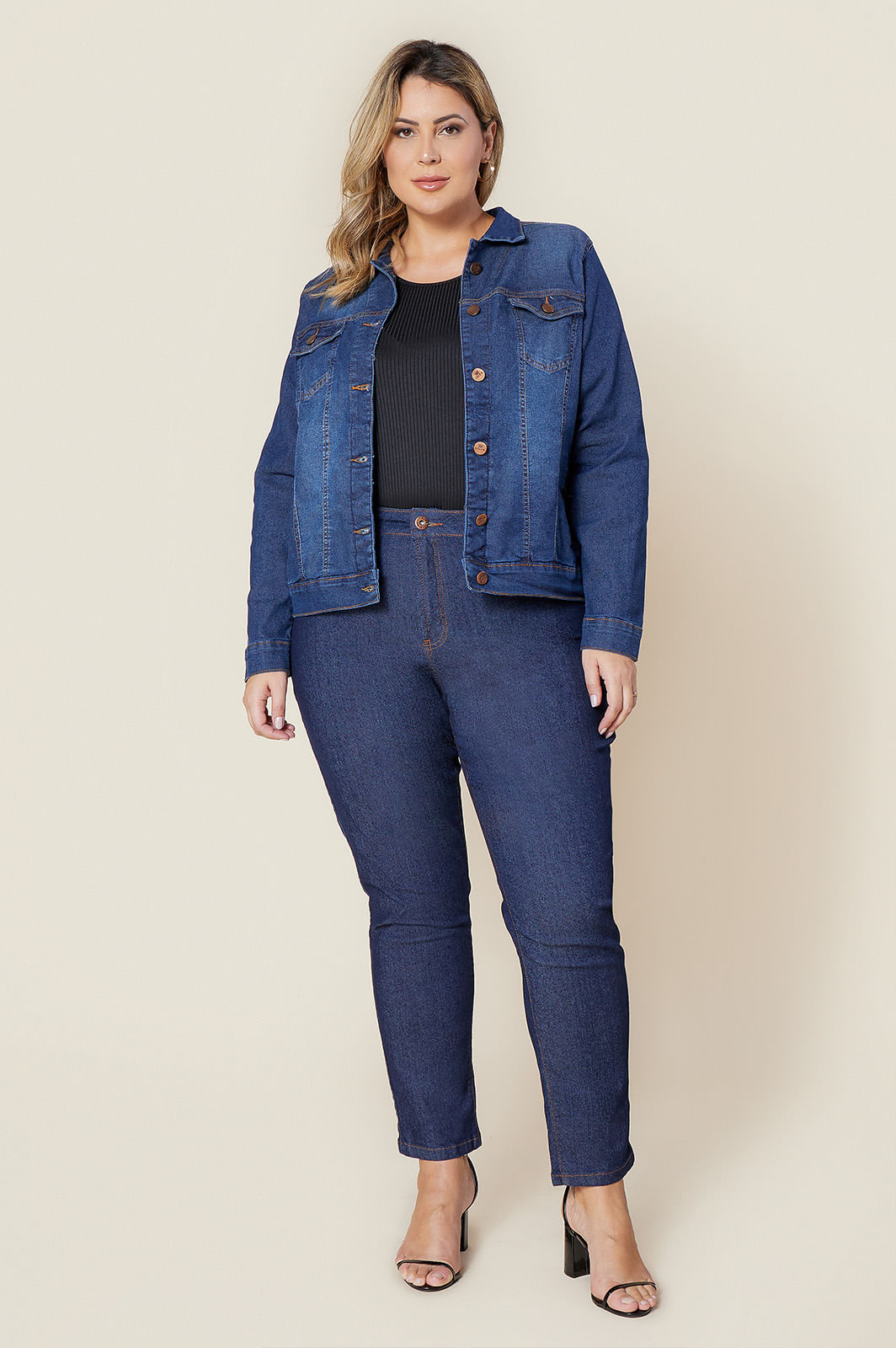 Jaqueta jeans sales plus size marisa