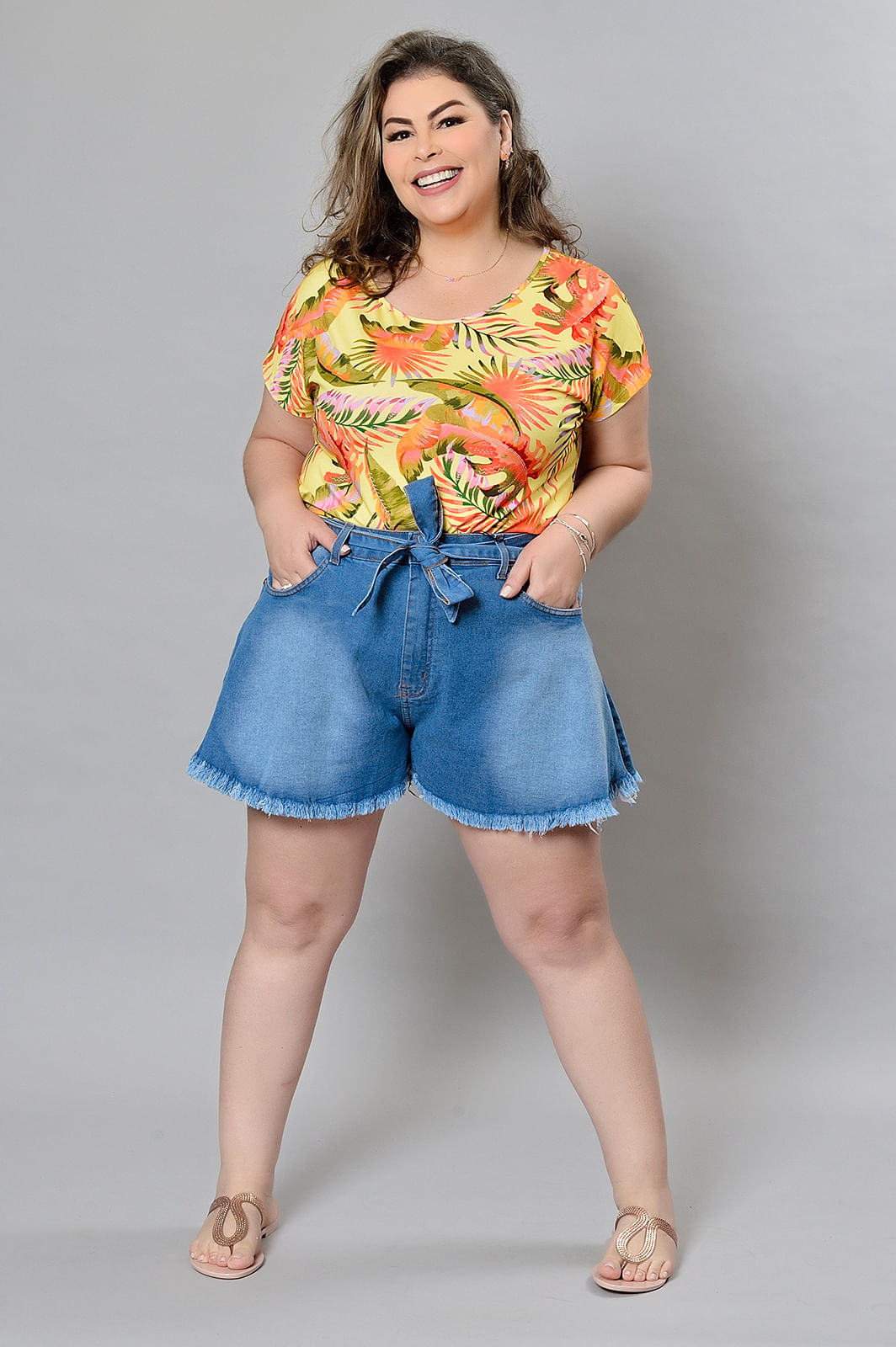 Hot Pant Amarela Plus Size